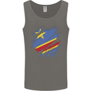 Torn DR Congo Flag Congolese Day Football Mens Vest Tank Top Charcoal