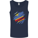 Torn DR Congo Flag Congolese Day Football Mens Vest Tank Top Navy Blue