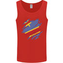 Torn DR Congo Flag Congolese Day Football Mens Vest Tank Top Red
