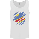Torn DR Congo Flag Congolese Day Football Mens Vest Tank Top White