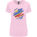 Torn DR Congo Flag Congolese Day Football Womens Wider Cut T-Shirt Light Pink
