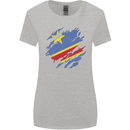 Torn DR Congo Flag Congolese Day Football Womens Wider Cut T-Shirt Sports Grey