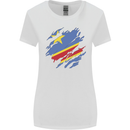 Torn DR Congo Flag Congolese Day Football Womens Wider Cut T-Shirt White