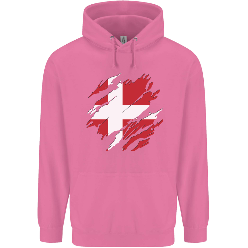 Torn Denmark Flag Danish Day Football Childrens Kids Hoodie Azalea