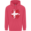 Torn Denmark Flag Danish Day Football Childrens Kids Hoodie Heliconia
