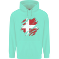 Torn Denmark Flag Danish Day Football Childrens Kids Hoodie Peppermint
