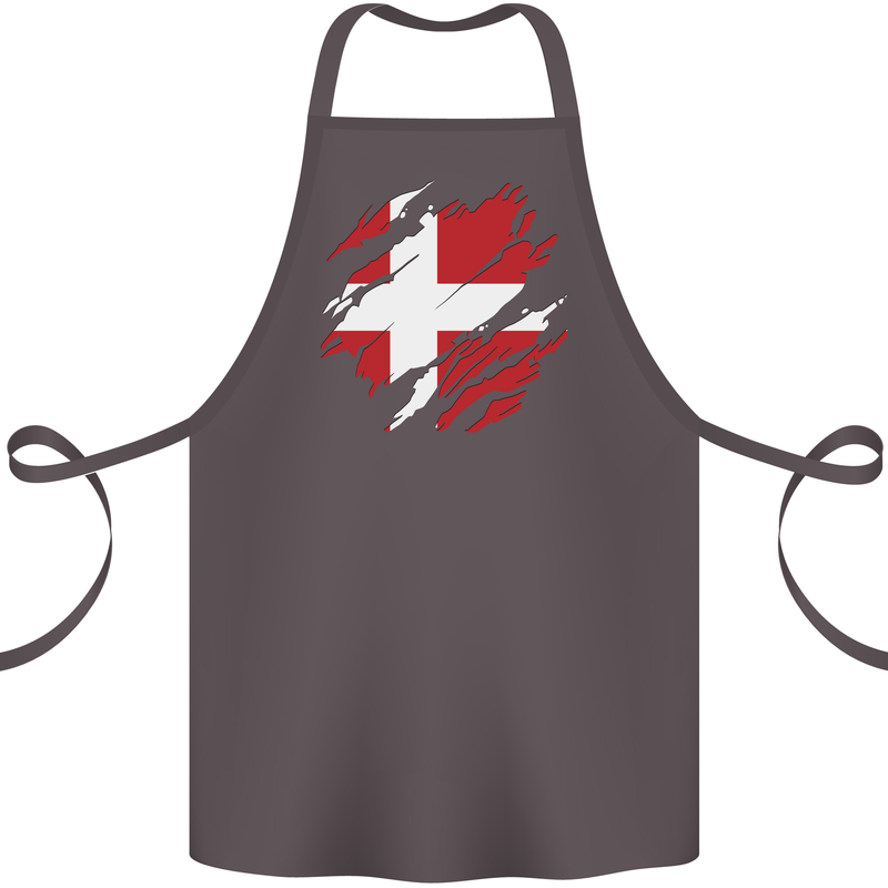 Torn Denmark Flag Danish Day Football Cotton Apron 100% Organic Dark Grey