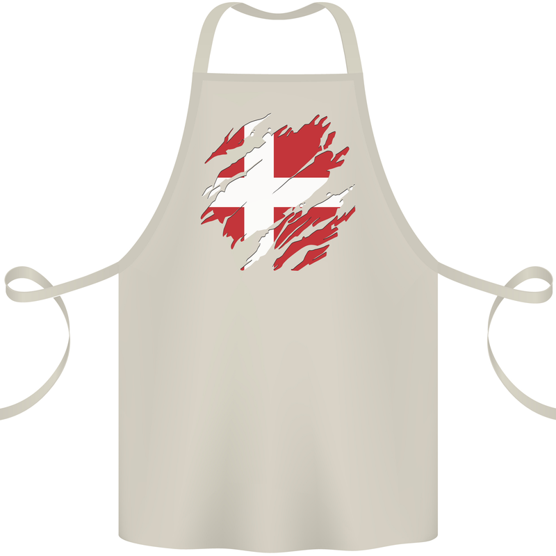 Torn Denmark Flag Danish Day Football Cotton Apron 100% Organic Natural
