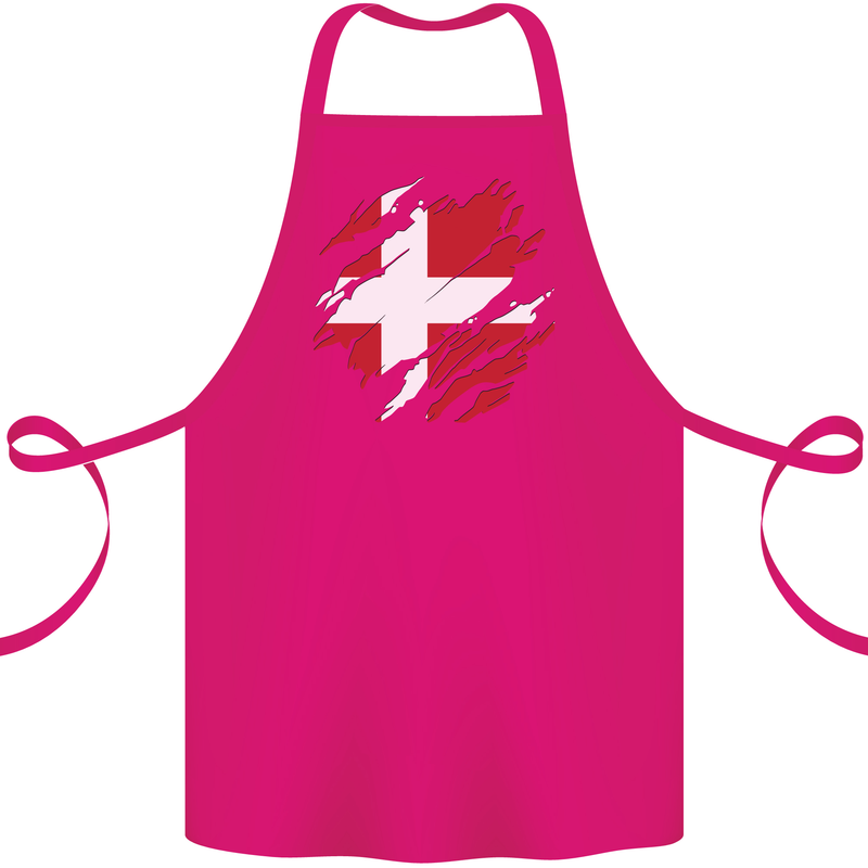Torn Denmark Flag Danish Day Football Cotton Apron 100% Organic Pink