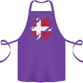 Torn Denmark Flag Danish Day Football Cotton Apron 100% Organic Purple