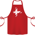 Torn Denmark Flag Danish Day Football Cotton Apron 100% Organic Red