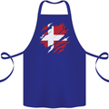 Torn Denmark Flag Danish Day Football Cotton Apron 100% Organic Royal Blue