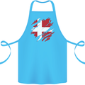 Torn Denmark Flag Danish Day Football Cotton Apron 100% Organic Turquoise