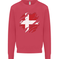 Torn Denmark Flag Danish Day Football Kids Sweatshirt Jumper Heliconia