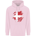 Torn Denmark Flag Danish Day Football Mens 80% Cotton Hoodie Light Pink