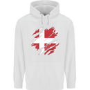 Torn Denmark Flag Danish Day Football Mens 80% Cotton Hoodie White