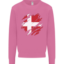 Torn Denmark Flag Danish Day Football Mens Sweatshirt Jumper Azalea