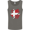 Torn Denmark Flag Danish Day Football Mens Vest Tank Top Charcoal