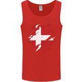 Torn Denmark Flag Danish Day Football Mens Vest Tank Top Red