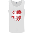 Torn Denmark Flag Danish Day Football Mens Vest Tank Top White