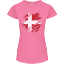 Torn Denmark Flag Danish Day Football Womens Petite Cut T-Shirt Azalea