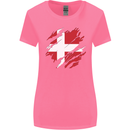 Torn Denmark Flag Danish Day Football Womens Wider Cut T-Shirt Azalea