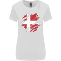 Torn Denmark Flag Danish Day Football Womens Wider Cut T-Shirt White