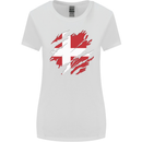 Torn Denmark Flag Danish Day Football Womens Wider Cut T-Shirt White