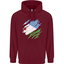 Torn Djibouti Flag Djiboutians Day Football Childrens Kids Hoodie Maroon