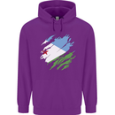 Torn Djibouti Flag Djiboutians Day Football Childrens Kids Hoodie Purple