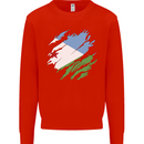 Torn Djibouti Flag Djiboutians Day Football Kids Sweatshirt Jumper Bright Red