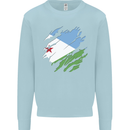 Torn Djibouti Flag Djiboutians Day Football Kids Sweatshirt Jumper Light Blue