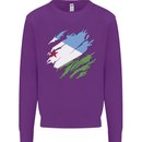 Torn Djibouti Flag Djiboutians Day Football Kids Sweatshirt Jumper Purple