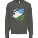 Torn Djibouti Flag Djiboutians Day Football Kids Sweatshirt Jumper Storm Grey