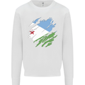 Torn Djibouti Flag Djiboutians Day Football Kids Sweatshirt Jumper White