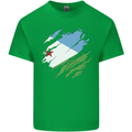 Torn Djibouti Flag Djiboutians Day Football Kids T-Shirt Childrens Irish Green