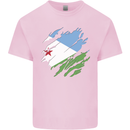 Torn Djibouti Flag Djiboutians Day Football Kids T-Shirt Childrens Light Pink