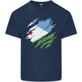 Torn Djibouti Flag Djiboutians Day Football Kids T-Shirt Childrens Navy Blue