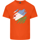Torn Djibouti Flag Djiboutians Day Football Kids T-Shirt Childrens Orange