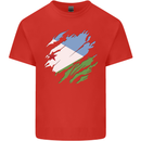 Torn Djibouti Flag Djiboutians Day Football Kids T-Shirt Childrens Red