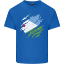 Torn Djibouti Flag Djiboutians Day Football Kids T-Shirt Childrens Royal Blue