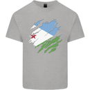 Torn Djibouti Flag Djiboutians Day Football Kids T-Shirt Childrens Sports Grey