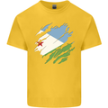 Torn Djibouti Flag Djiboutians Day Football Kids T-Shirt Childrens Yellow