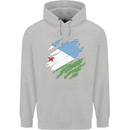Torn Djibouti Flag Djiboutians Day Football Mens 80% Cotton Hoodie Sports Grey