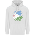 Torn Djibouti Flag Djiboutians Day Football Mens 80% Cotton Hoodie White