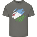 Torn Djibouti Flag Djiboutians Day Football Mens Cotton T-Shirt Tee Top Charcoal