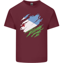 Torn Djibouti Flag Djiboutians Day Football Mens Cotton T-Shirt Tee Top Maroon