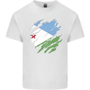 Torn Djibouti Flag Djiboutians Day Football Mens Cotton T-Shirt Tee Top White