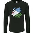Torn Djibouti Flag Djiboutians Day Football Mens Long Sleeve T-Shirt Black