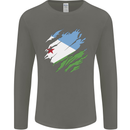 Torn Djibouti Flag Djiboutians Day Football Mens Long Sleeve T-Shirt Charcoal